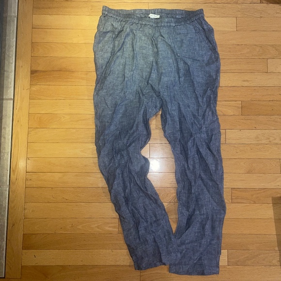 Brand New Spencer + Shaw Blue Heather Linen Pull-On Pants - Picture 14 of 16
